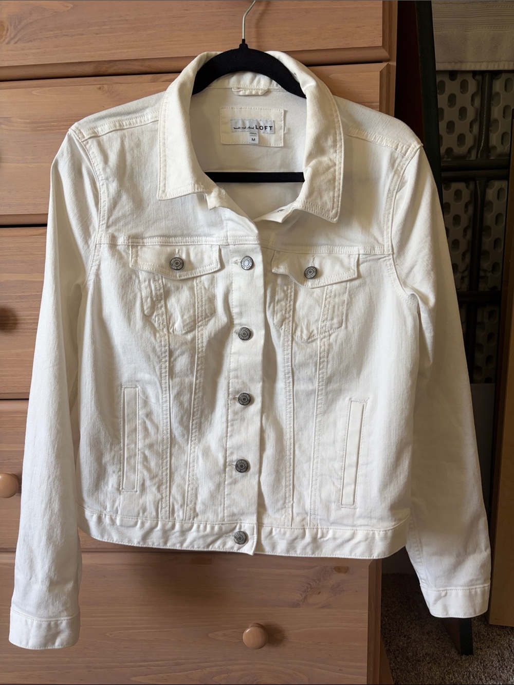 LOFT White Denim Jacket - Women's Classic Trucker